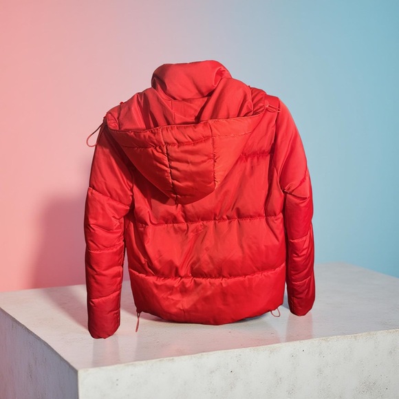 Garage Vibrant Red Quilted Puffer Jacket - Picture 2 of 4